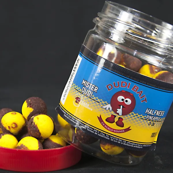 Boilies Dudi Bait Mister Dudi HALFNESS Pineapple / 0.1 kg / 16 mm photo 3 Boilies Dudi Bait Mister Dudi HALFNESS Pineapple / 0.1 kg / 16 mm photo 3