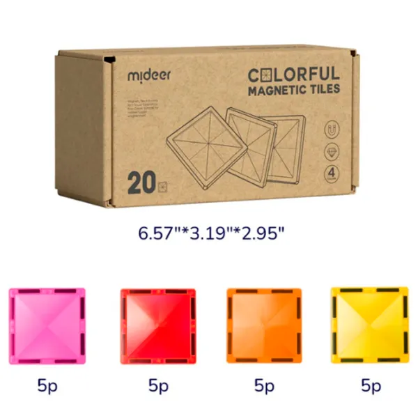 Конструктор Mideer Magnetic Tiles Творческий/ Разноцветный photo 2