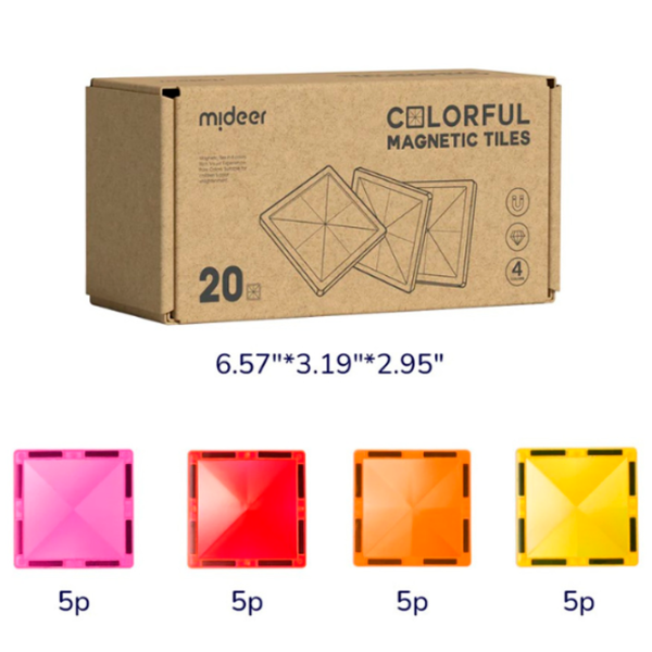 Конструктор Mideer Magnetic Tiles Творческий/ Разноцветный photo 2