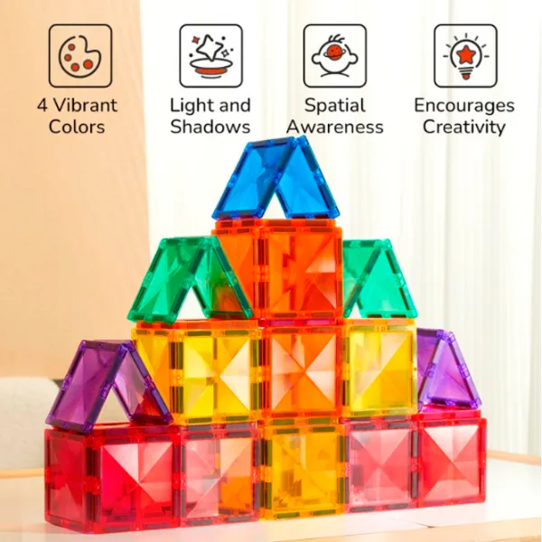 Конструктор Mideer Magnetic Tiles Творческий/ Разноцветный photo 6