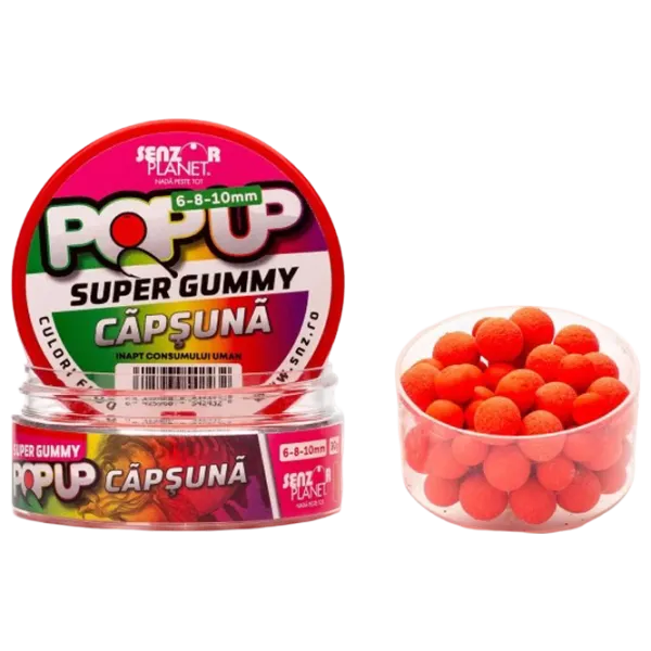 Бойлы Senzor Planet Pop-Up Super Gummy Клубника / 0.03 кг / 6 мм photo 1