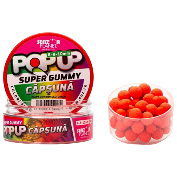 Бойлы Senzor Planet Pop-Up Super Gummy Клубника / 0.03 кг / 6 мм photo 1
