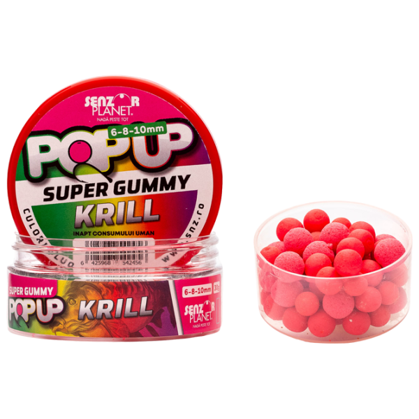 Boilies Senzor Planet Pop-Up Super Gummy Krill / 0.03 kg / 6 mm photo 1
