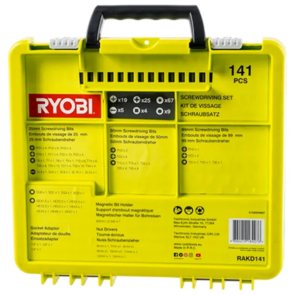 Set bituri Ryobi 5132004667 Cantitatea în set - 141 photo 1 Set bituri Ryobi 5132004667 Cantitatea în set - 141 photo 1