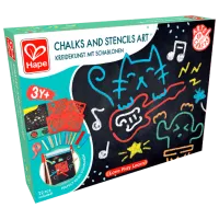 Креативный набор Hape Love Play. Learn Chalks and Stencils Art E1068 3+ / Разноцветный Красный