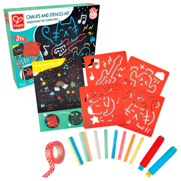 Креативный набор Hape Love Play. Learn Chalks and Stencils Art E1068 3+ / Разноцветный Красный photo 2 Креативный набор Hape Love Play. Learn Chalks and Stencils Art E1068 3+ / Разноцветный Красный photo 2