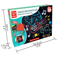 Set de creație Hape Love Play. Learn Chalks and Stencils Art E1068 3+ / Multicolor Red photo 6