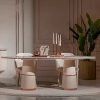 Кухонный стол зафиксированный Luxe Life Aura ДСП/ Белый