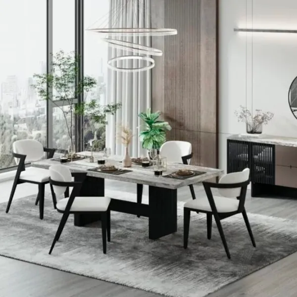 Кухонный стол зафиксированный Luxe Life Miro ДСП/ Белый photo 3