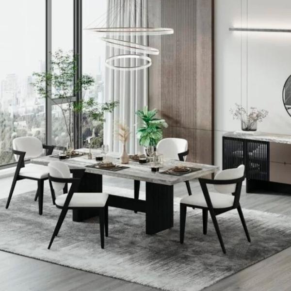 Кухонный стол зафиксированный Luxe Life Miro ДСП/ Белый photo 3