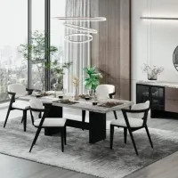 Masă de bucătărie fixă Luxe Life Miro PAL/ White photo 3