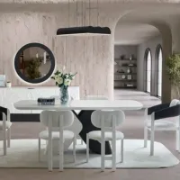 Masă de bucătărie fixă Luxe Life Sahra PAL/ White