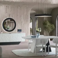 Masă de bucătărie fixă Luxe Life Sahra PAL/ White photo 3