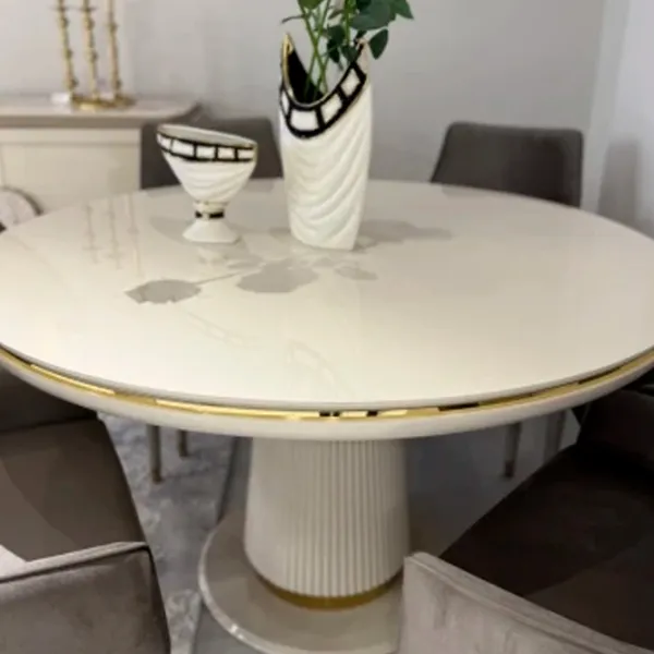 Masă de bucătărie fixă Luxe Life Oskar PAL/ White photo 1