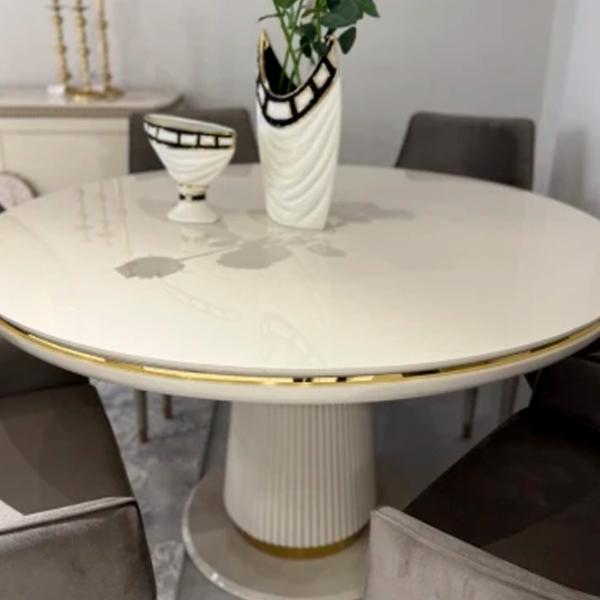 Masă de bucătărie fixă Luxe Life Oskar PAL/ White photo 1
