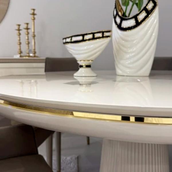 Masă de bucătărie fixă Luxe Life Oskar PAL/ White photo 2
