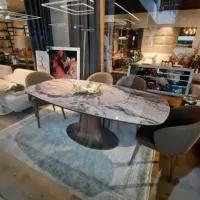 Кухонный стол зафиксированный Seskalar Browni Стекло/ Серый