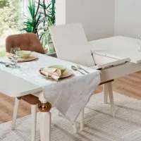Masă de bucătărie extensibilă Dizayno Home Paris PAL/ White