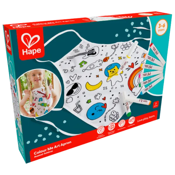 Set de creație Hape Love Play. Learn Colour Me Art Apron E2014 3+ / Multicolor Blue photo 1 Set de creație Hape Love Play. Learn Colour Me Art Apron E2014 3+ / Multicolor Blue photo 1