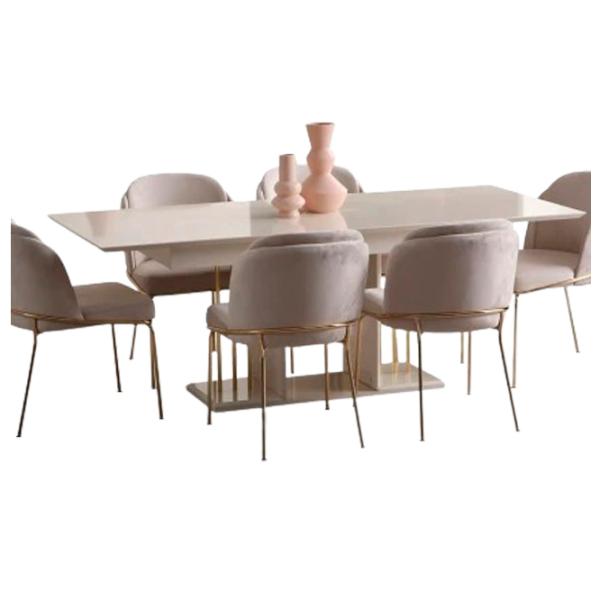 Masă de bucătărie fixă Evmoda ISABELA PAL/ White photo 1