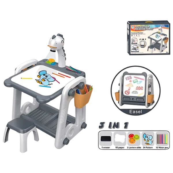 Set de creație Essa Toys Projection Painting Table Proiector Multifuncțional și Tablă de Desen YM2210 3+ / Multicolor Gray photo 1