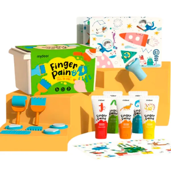 Set de creație Mideer Finger Paint Set de pictură cu degetele MD4219 3+ / Multicolor Green photo 3 Set de creație Mideer Finger Paint Set de pictură cu degetele MD4219 3+ / Multicolor Green photo 3
