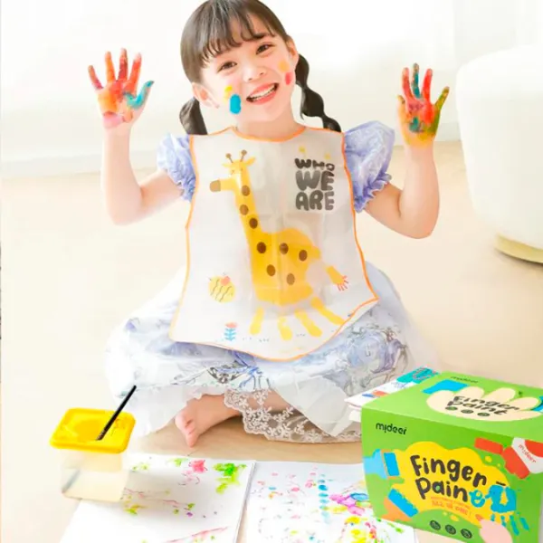 Set de creație Mideer Finger Paint Set de pictură cu degetele MD4219 3+ / Multicolor Green photo 5 Set de creație Mideer Finger Paint Set de pictură cu degetele MD4219 3+ / Multicolor Green photo 5