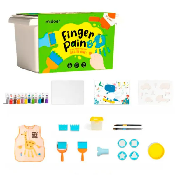 Set de creație Mideer Finger Paint Set de pictură cu degetele MD4219 3+ / Multicolor Green photo 6 Set de creație Mideer Finger Paint Set de pictură cu degetele MD4219 3+ / Multicolor Green photo 6