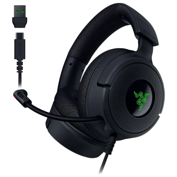 Căști Razer Kraken V4 X Green Black Cu fir/ Gaming photo 3