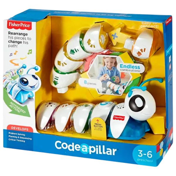 Интерактивная игрушка Fisher Price Caterpillar Connect and Run K-DKT39 3+ / Разноцветный Белый photo 1