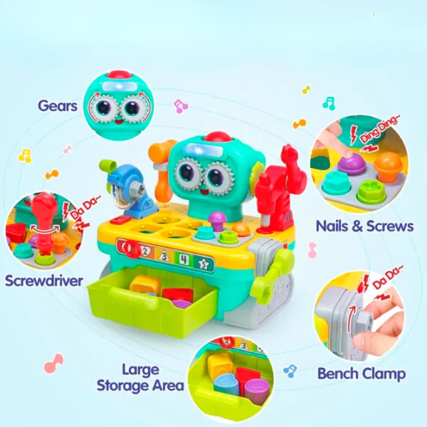 Jucărie interactivă Hola Toys Robot workbench HE8975 12+ luni / Multicolor Multicolor photo 5 Jucărie interactivă Hola Toys Robot workbench HE8975 12+ luni / Multicolor Multicolor photo 5