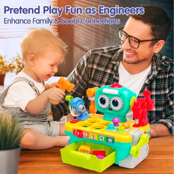 Jucărie interactivă Hola Toys Robot workbench HE8975 12+ luni / Multicolor Multicolor photo 7 Jucărie interactivă Hola Toys Robot workbench HE8975 12+ luni / Multicolor Multicolor photo 7