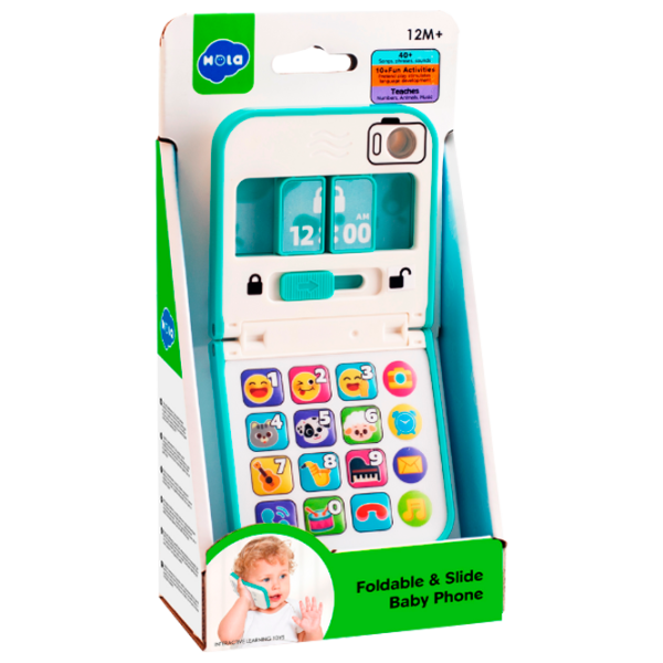 Jucărie interactivă Hola Toys Baby Phone Foldable & Slide HE8972 12+ luni / Aquamarine White photo 1 Jucărie interactivă Hola Toys Baby Phone Foldable & Slide HE8972 12+ luni / Aquamarine White photo 1