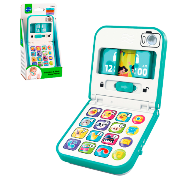 Jucărie interactivă Hola Toys Baby Phone Foldable & Slide HE8972 12+ luni / Aquamarine White photo 2 Jucărie interactivă Hola Toys Baby Phone Foldable & Slide HE8972 12+ luni / Aquamarine White photo 2