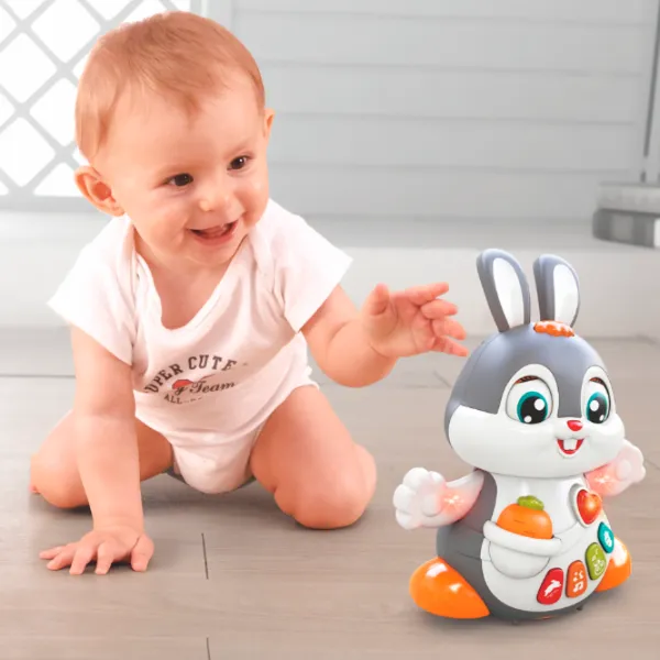Jucărie interactivă Hola Toys Dancing Bunny HE9991 12+ luni / Multicolor White photo 4 Jucărie interactivă Hola Toys Dancing Bunny HE9991 12+ luni / Multicolor White photo 4