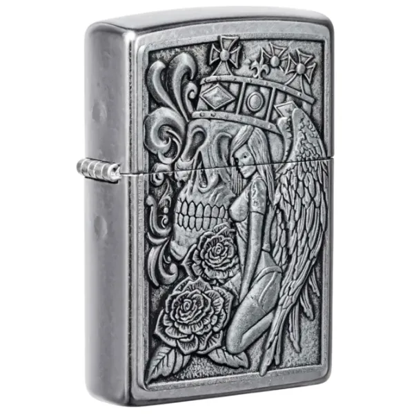 Brichetă Zippo Skull And Angel Gray / Metal photo 2 Brichetă Zippo Skull And Angel Gray / Metal photo 2