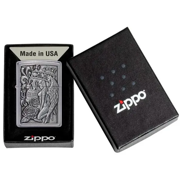 Brichetă Zippo Skull And Angel Gray / Metal photo 3 Brichetă Zippo Skull And Angel Gray / Metal photo 3
