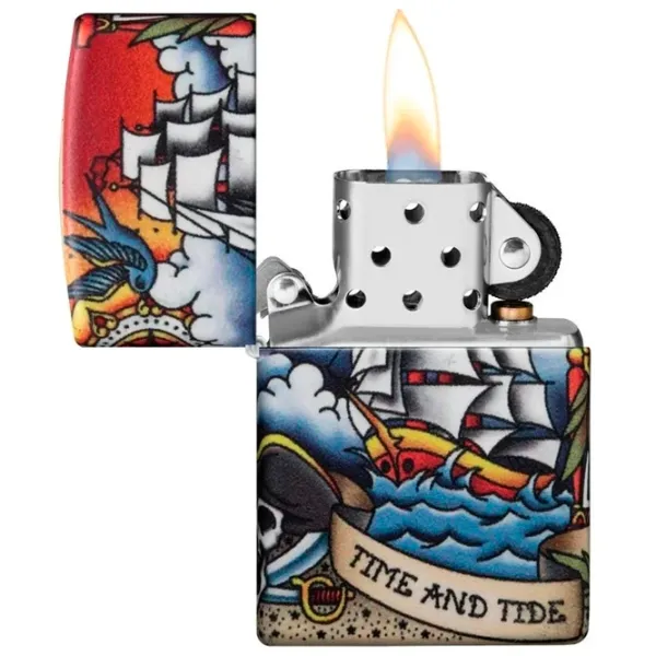 Brichetă Zippo Nautical Tattoo Design Multicolor / Alamă photo 2