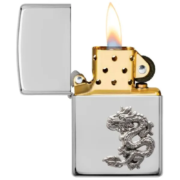 Brichetă Zippo Chinese Dragon Silver / Alamă photo 1 Brichetă Zippo Chinese Dragon Silver / Alamă photo 1