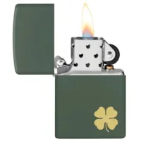 Зажигалка Zippo Four Leaf Clover Design Зеленый / Латунь photo 2