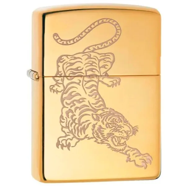 Brichetă Zippo Tiger Tattoo Gold / Alamă photo 2