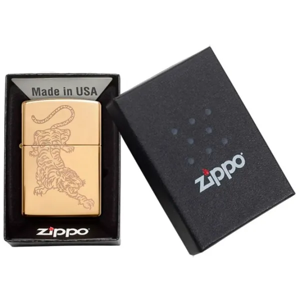 Brichetă Zippo Tiger Tattoo Gold / Alamă photo 3