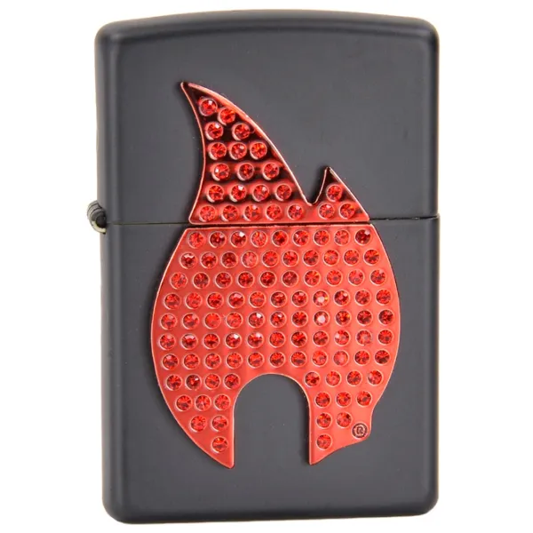Brichetă Zippo Emblem Flame Black / Alamă photo 1