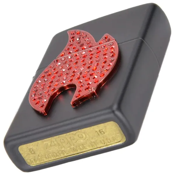 Brichetă Zippo Emblem Flame Black / Alamă photo 3