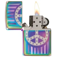 Зажигалка Zippo Rivet Peace Sign Spectrum / Латунь