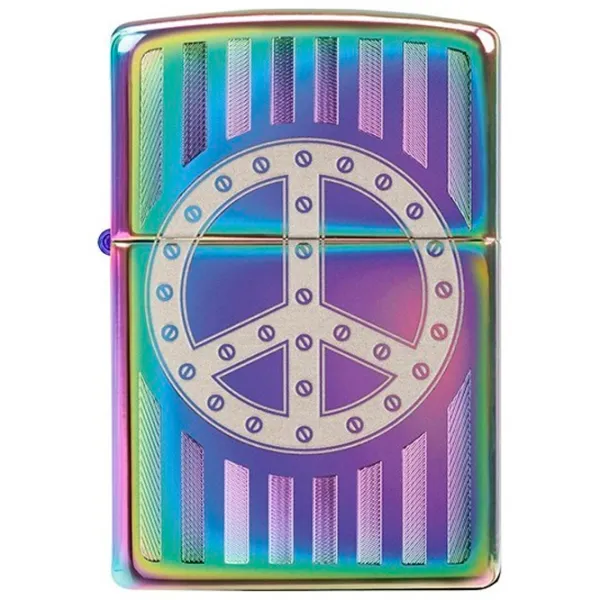 Brichetă Zippo Rivet Peace Sign Spectrum / Alamă photo 2