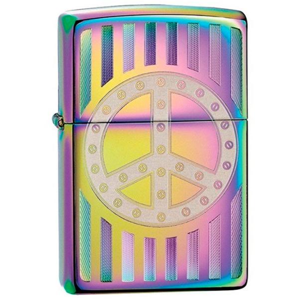Brichetă Zippo Rivet Peace Sign Spectrum / Alamă photo 3