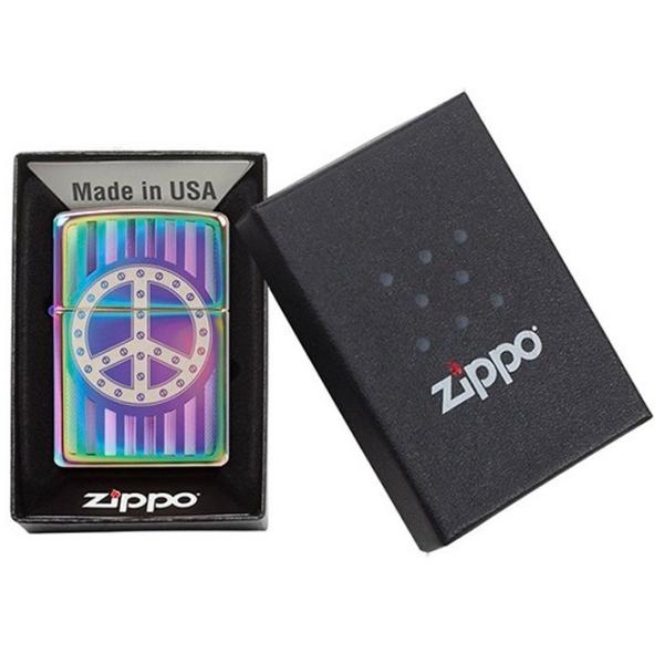 Brichetă Zippo Rivet Peace Sign Spectrum / Alamă photo 4