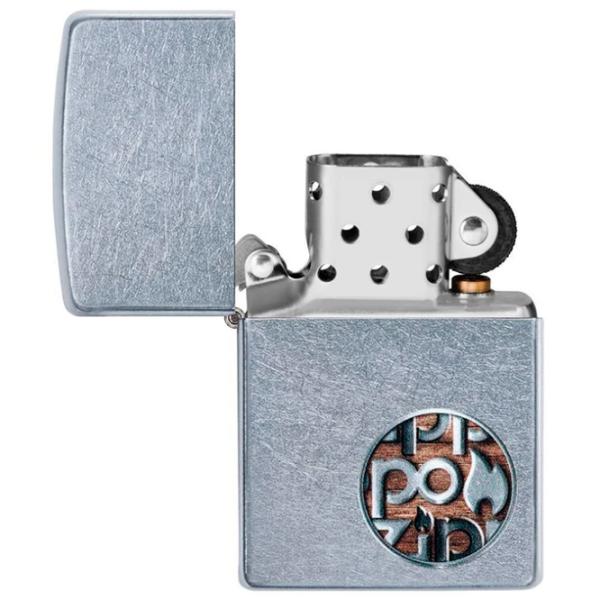 Brichetă Zippo Buton Logo Design Silver / Alamă photo 1