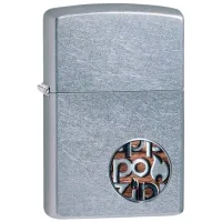Зажигалка Zippo Buton Logo Design Серебряный / Латунь photo 2